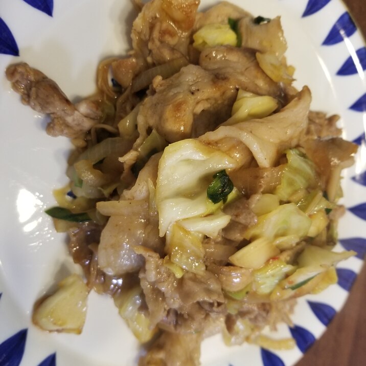 豚頭肉の野菜炒め